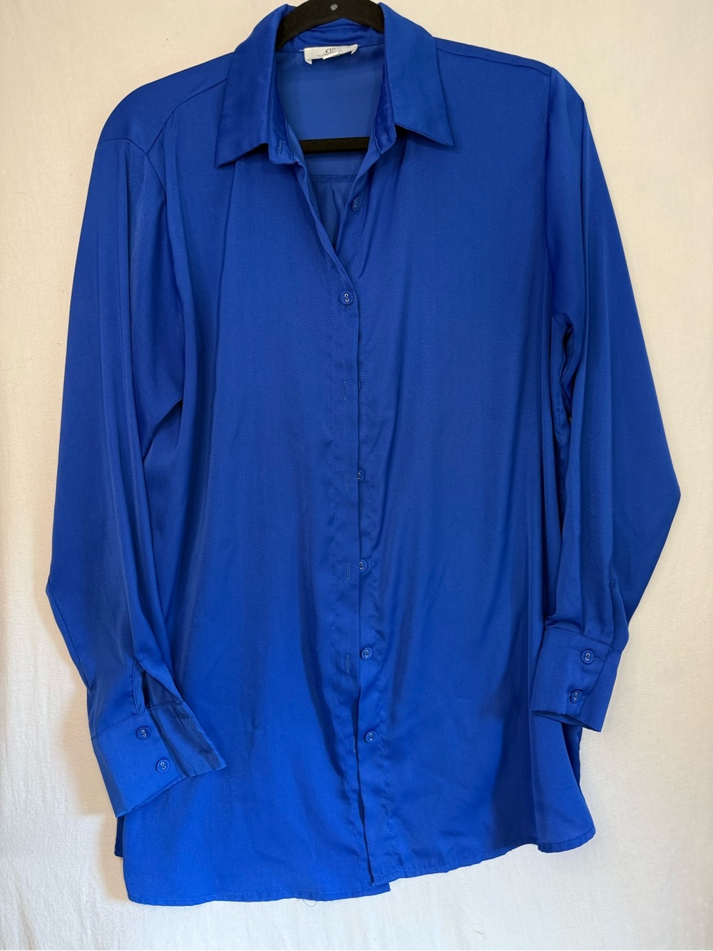 Women's Button-Down Shirt in Cobalt Blue - P. Cill Size Small